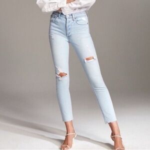 Denim Forum Light Blue Ripped Skinny Jeans
